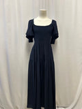 La Ligne Blue Smocked Maxi Dress