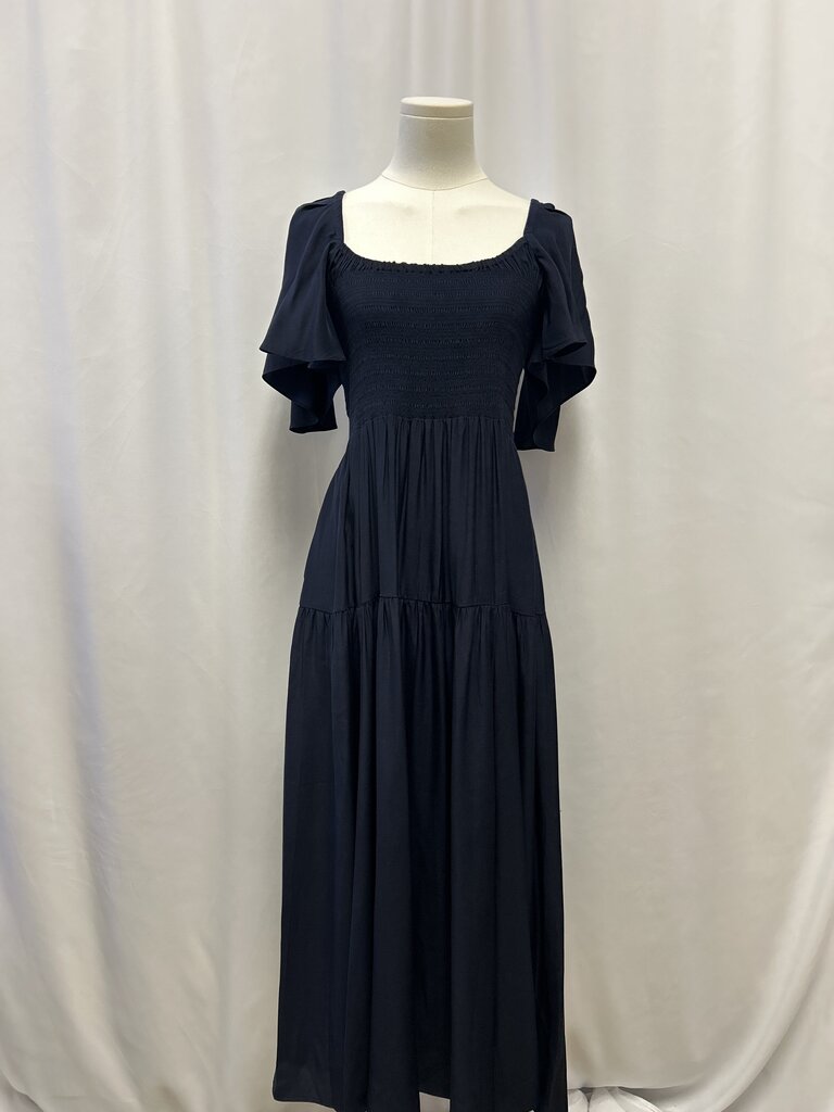 La Ligne Blue Smocked Maxi Dress