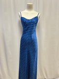 Reformation Blue and White Diamond Slip Dress