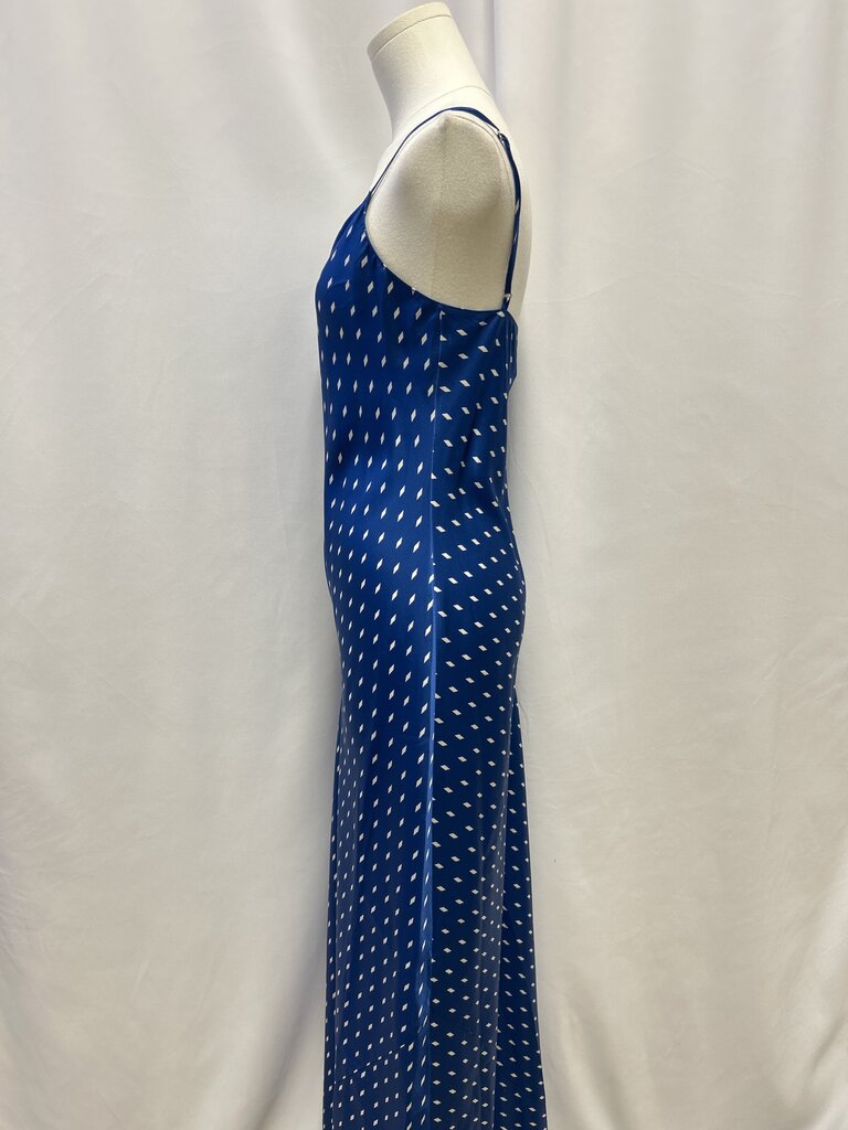 Reformation Blue and White Diamond Slip Dress