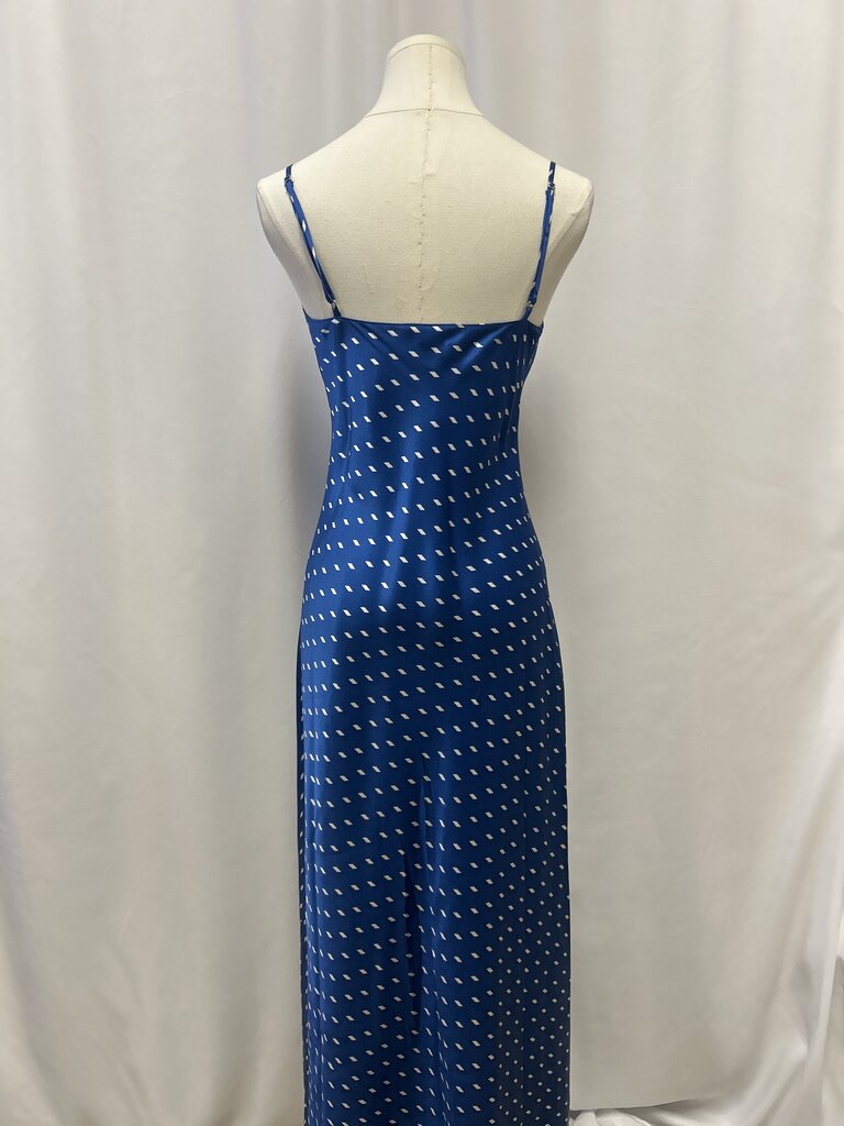 Reformation Blue and White Diamond Slip Dress