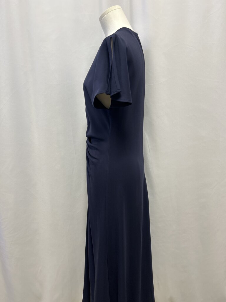 Reiss Blue Ruched Maxi Dress