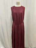 Ulla Johnson Maroon Pleated Belted Maxi Dress