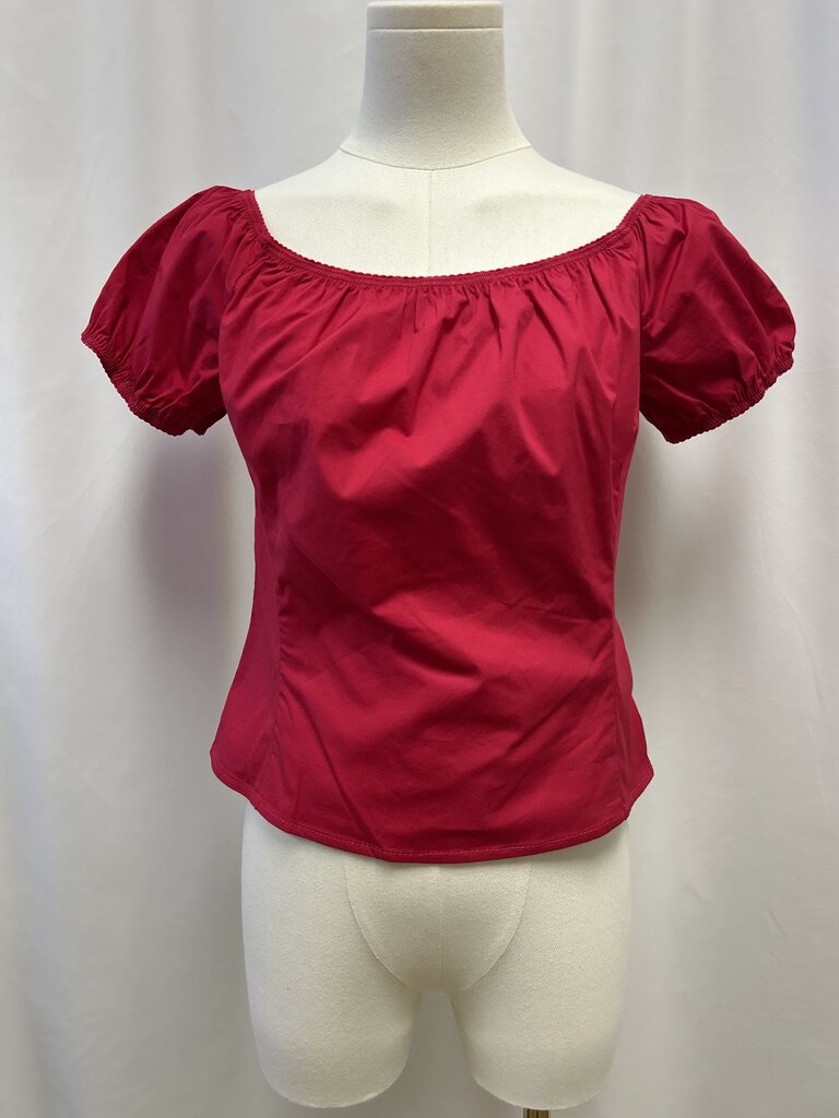 Staud Red Cap Sleeve Top
