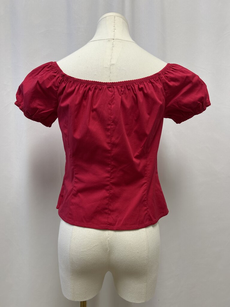 Staud Red Cap Sleeve Top