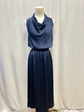 Theory Midnight Blue Cowl Neck Maxi Dress