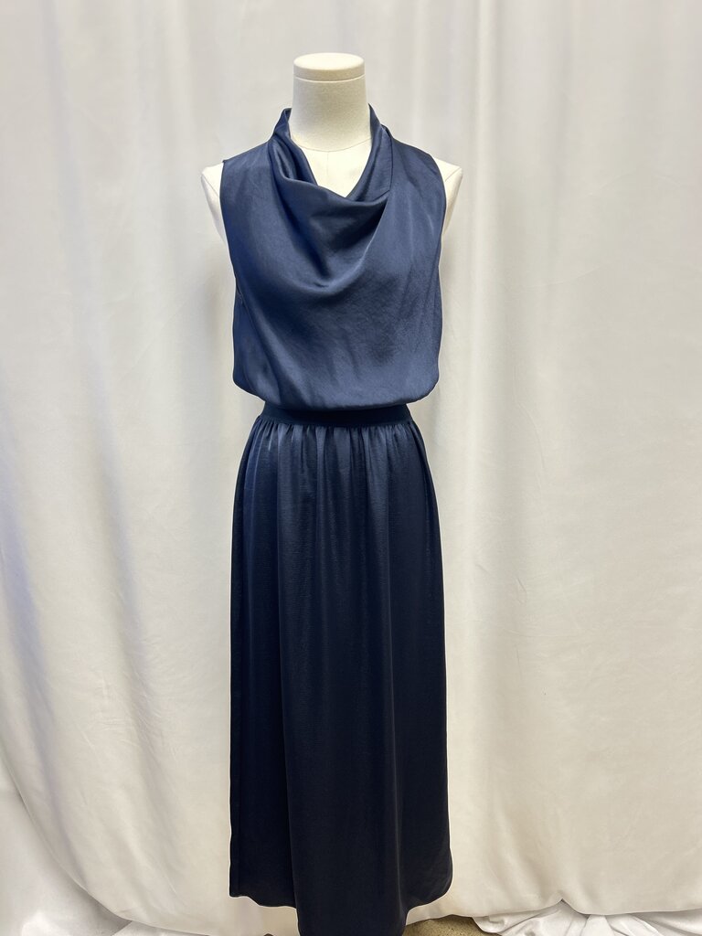 Theory Midnight Blue Cowl Neck Maxi Dress
