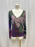 Etro Green Floral Tissue Sweater