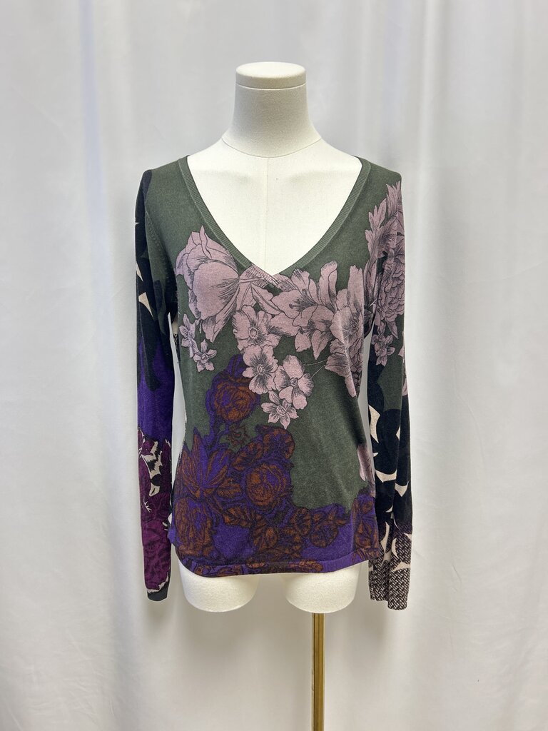 Etro Green Floral Tissue Sweater