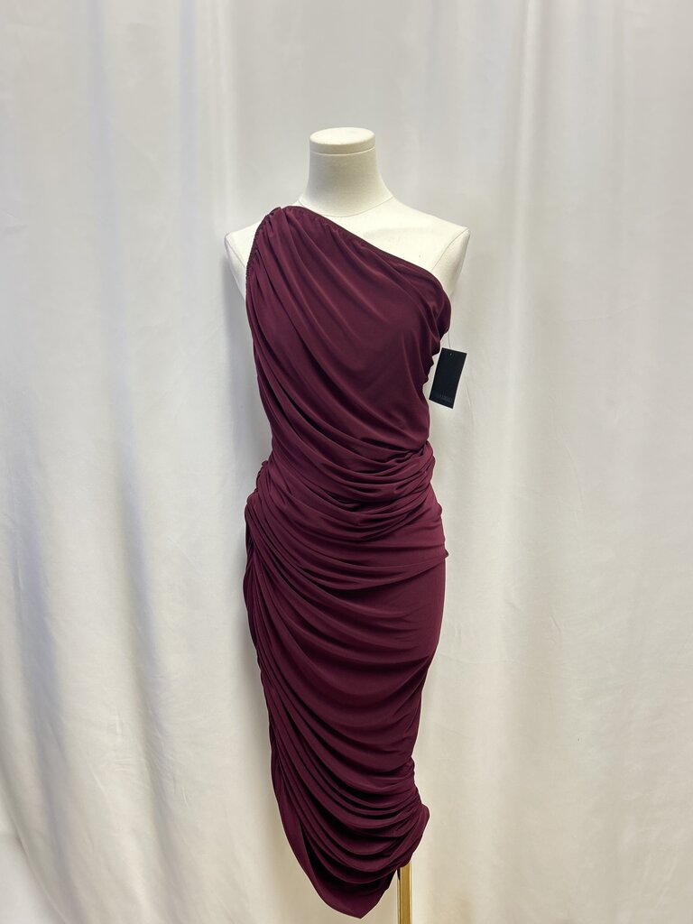 Norma Kamali Plum Cut Out Strapless Dress NWT