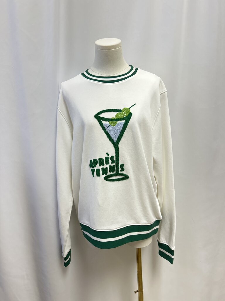 Ellsworth + Ivey White Martini Sweatshirt NWT