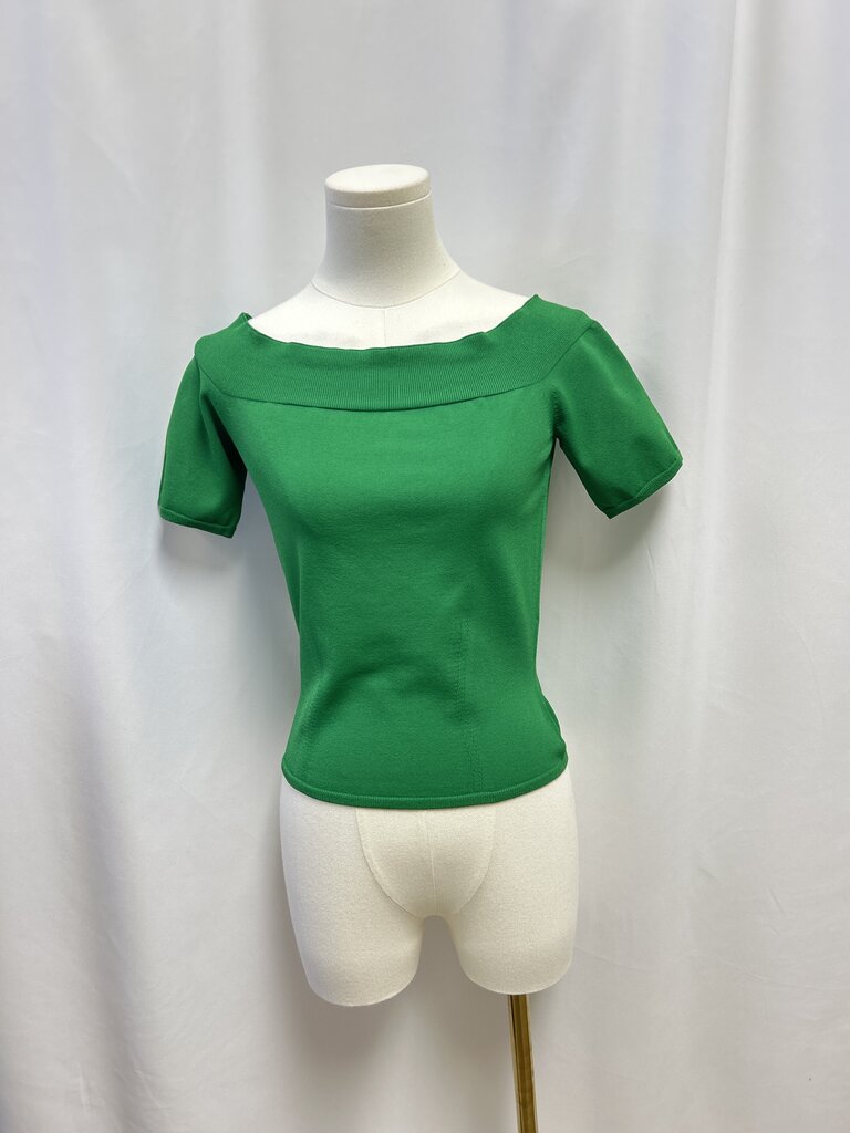 Alexander McQueen Green Square Neck Tee
