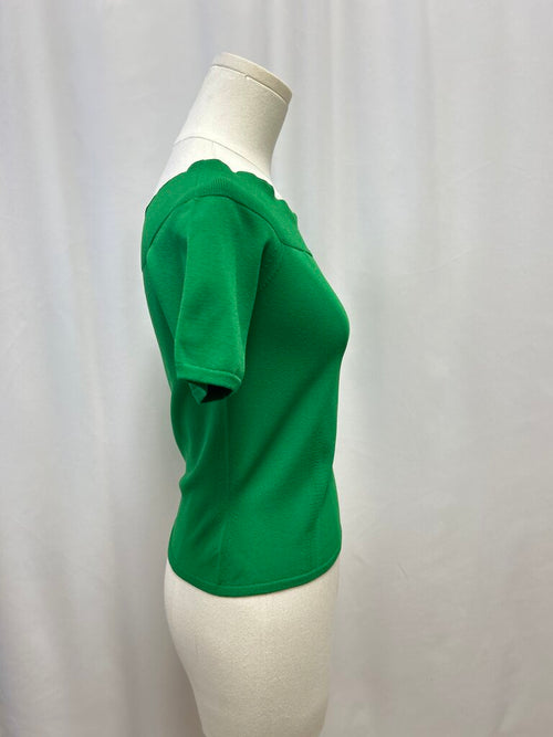 Alexander McQueen Green Square Neck Tee