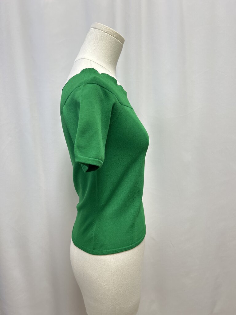 Alexander McQueen Green Square Neck Tee