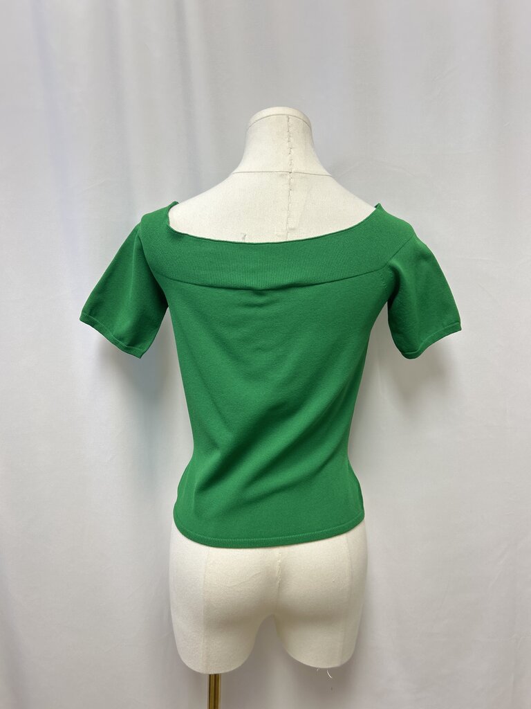 Alexander McQueen Green Square Neck Tee