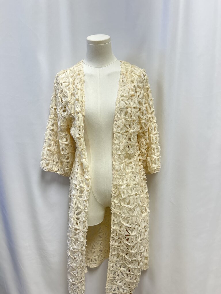 Maeve Ivory Woven Open Jacket