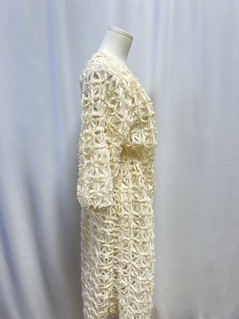 Maeve Ivory Woven Open Jacket