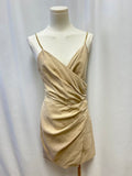 Maje Tan Ruched Chain Strap Tank Dress