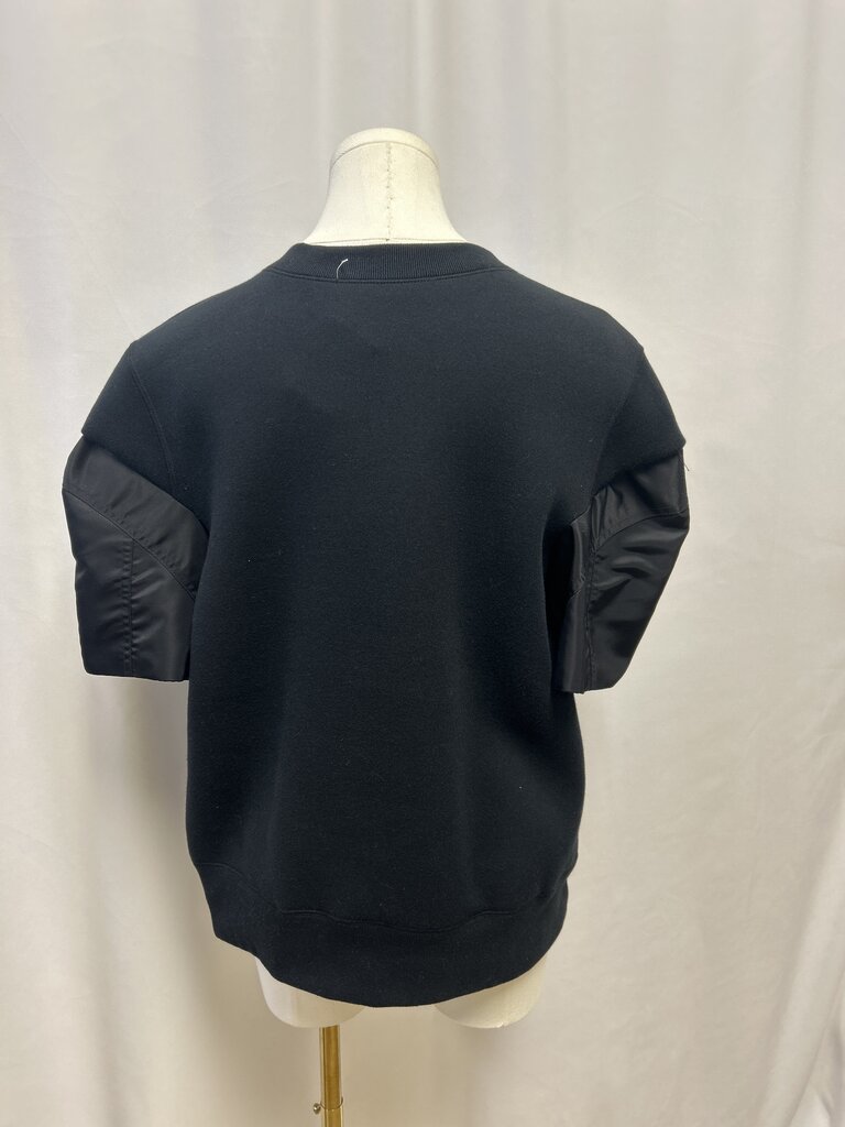 Sacai Black Short Sleeve Sweatshirt
