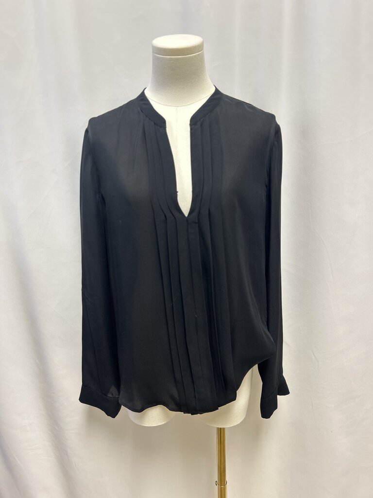 L'Agence Black Pin Tuck Blouse