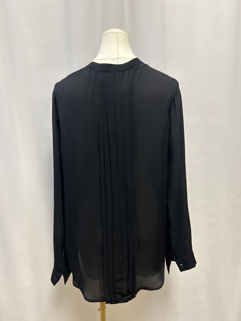 L'Agence Black Pin Tuck Blouse