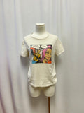 Re/Done Cream Graphic Print Tee