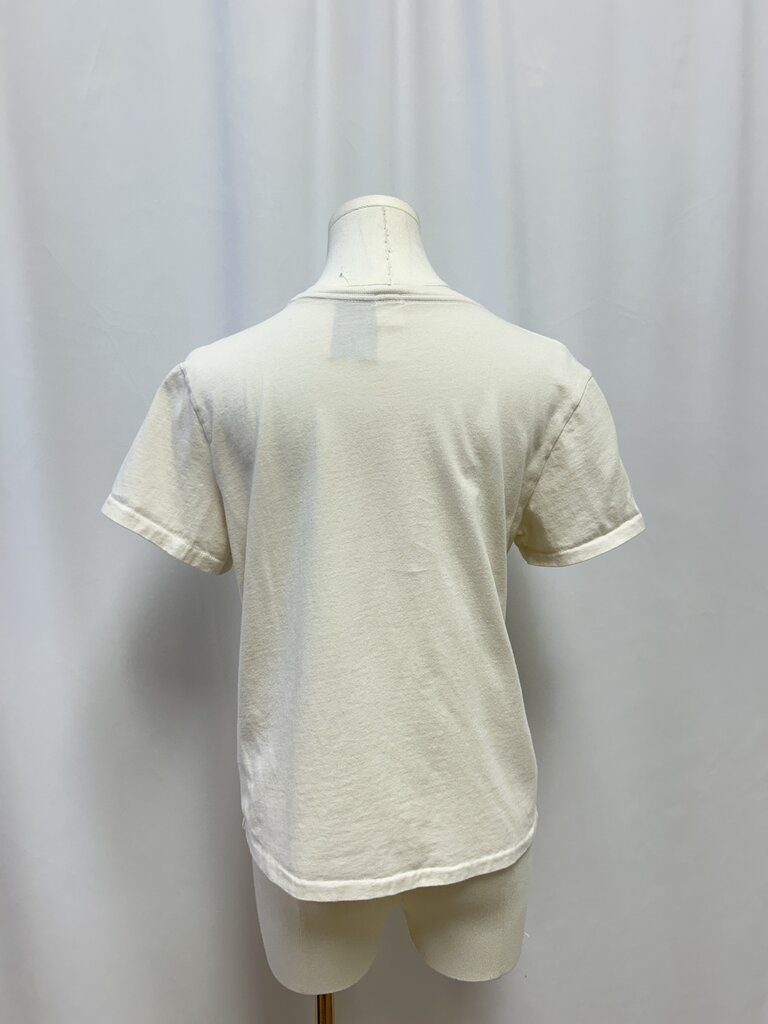 Re/Done Cream Graphic Print Tee