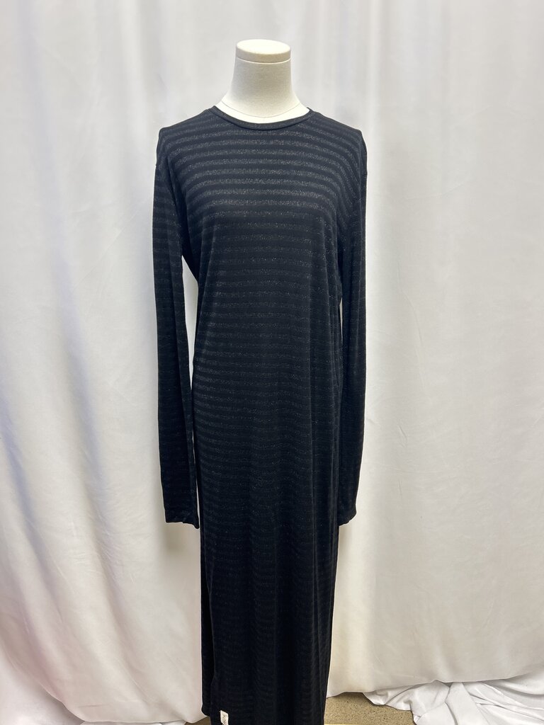 Mikuta Black Striped Maxi Dress