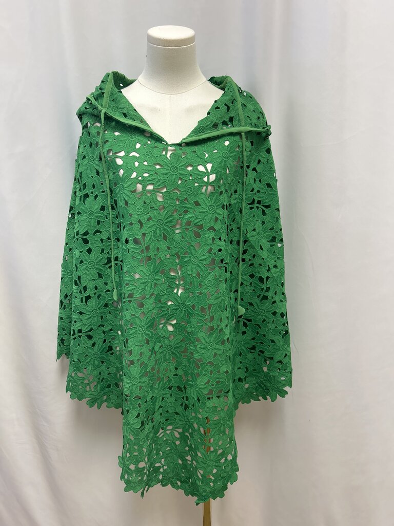 Bambah Green Lace Poncho