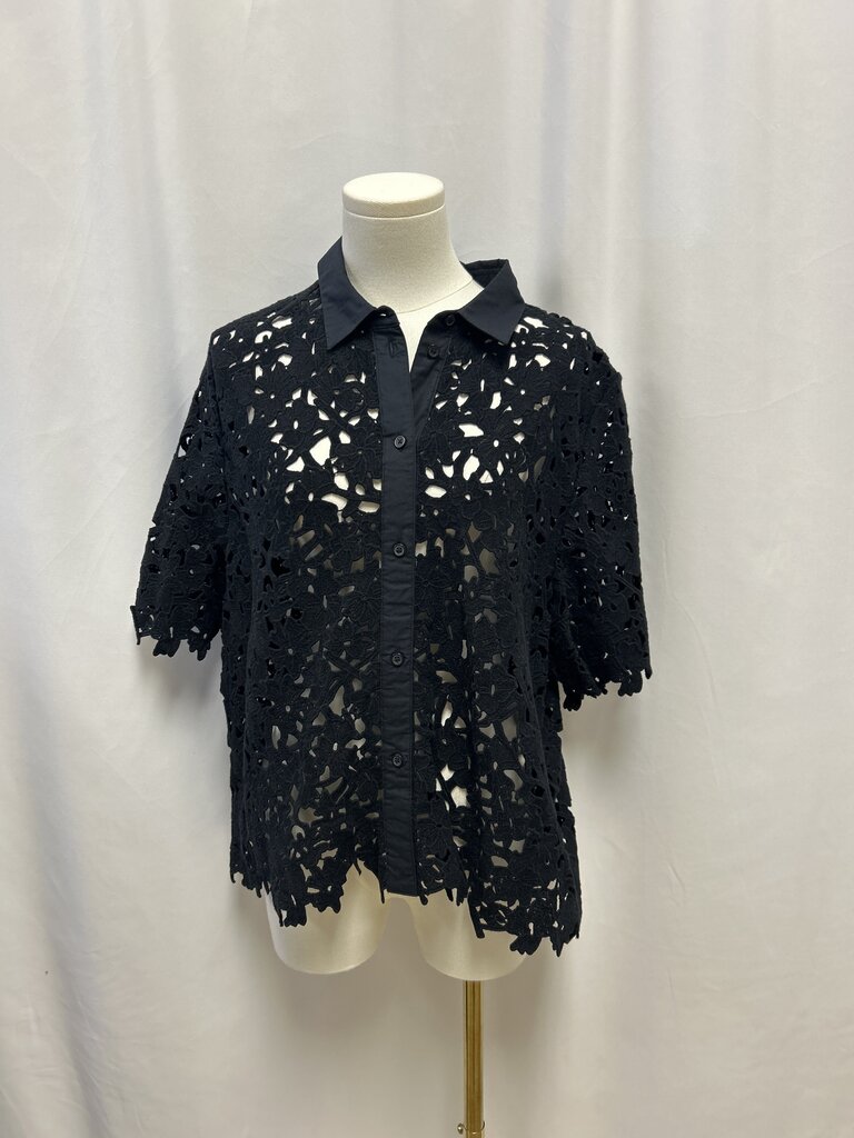 COS Black Lace Button Up