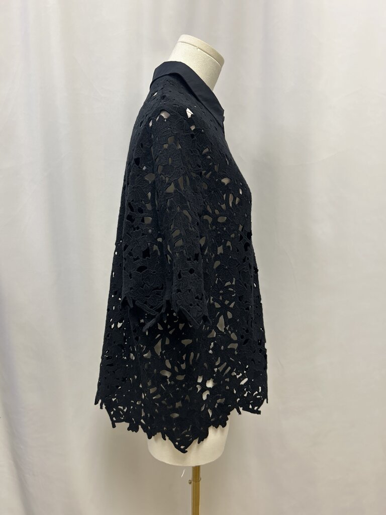 COS Black Lace Button Up