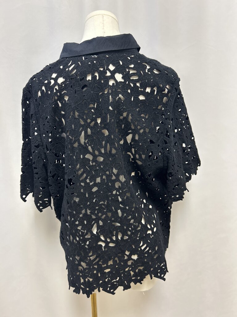 COS Black Lace Button Up