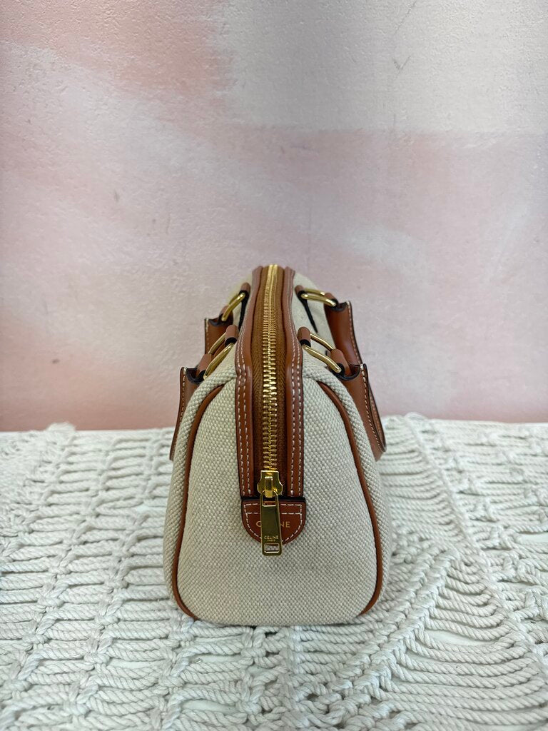 Celine Beige Small Boston Triomphe Bag