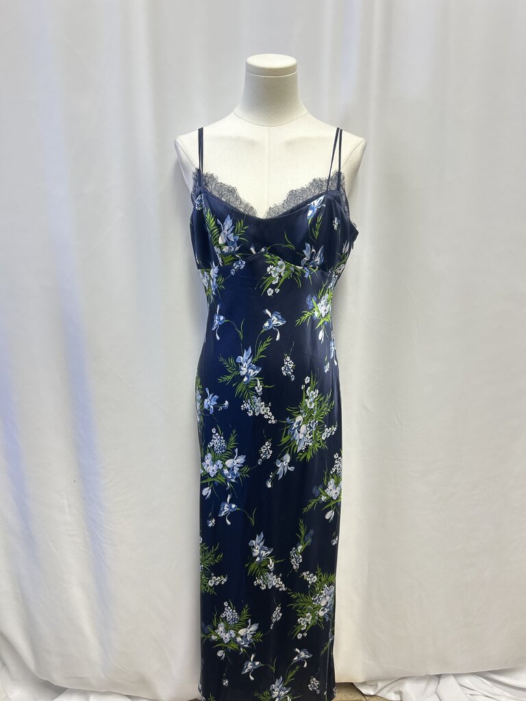 Veronica Beard Blue Floral Slip Dress