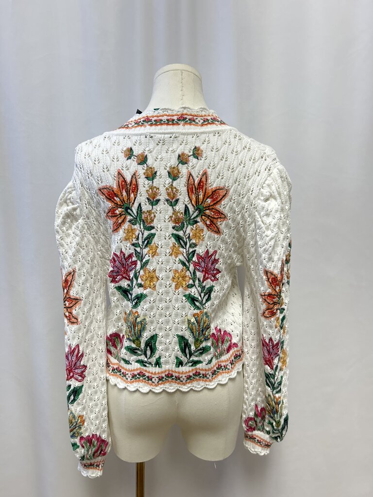 Farm Rio White Floral Cardigan