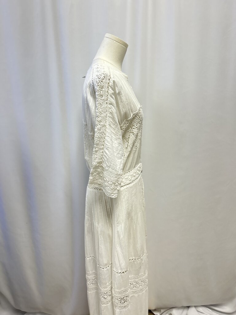 LoveShackFancy White Lace Detail Maxi Dress