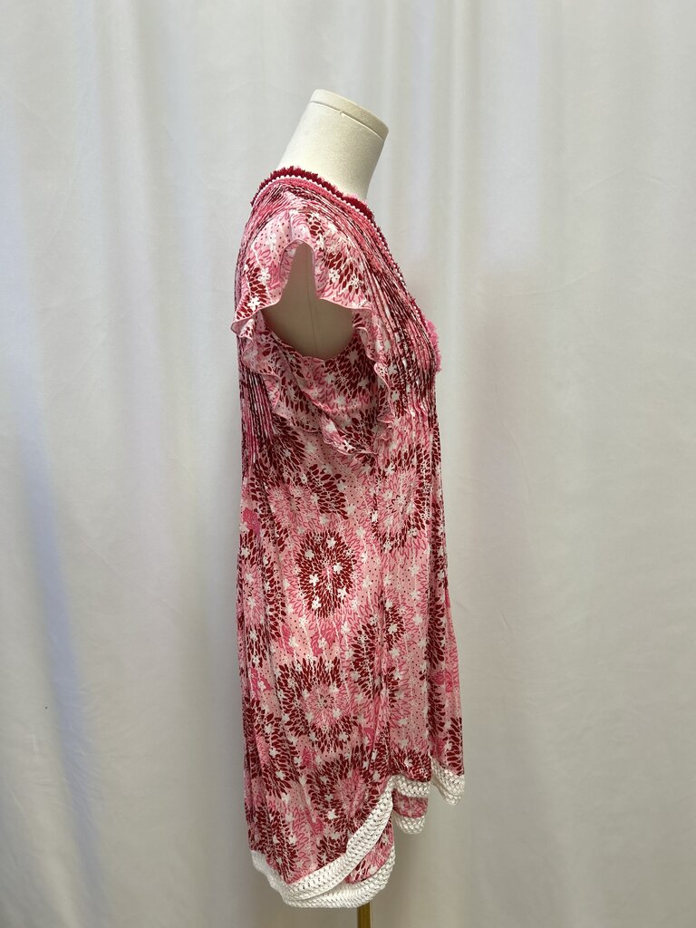 Poupette St. Barth Pink Floral Pintuck Dress