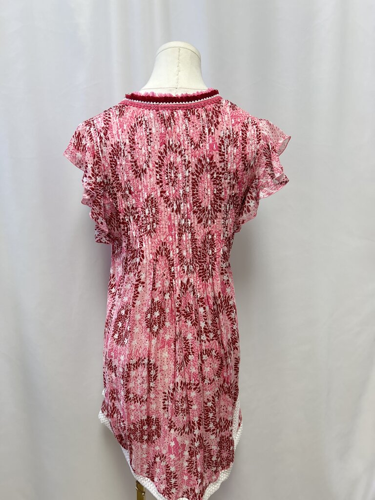Poupette St. Barth Pink Floral Pintuck Dress