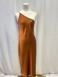 Jenny Yoo Brown One Shoulder Dress