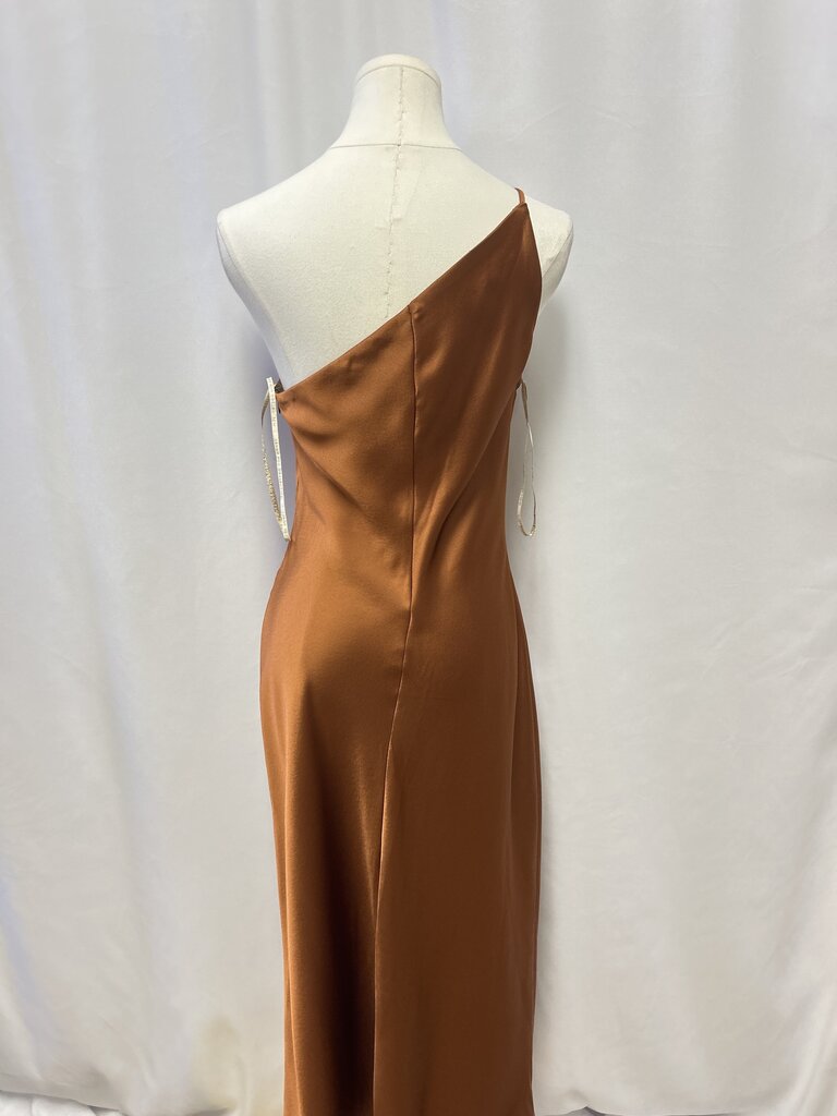 Jenny Yoo Brown One Shoulder Dress