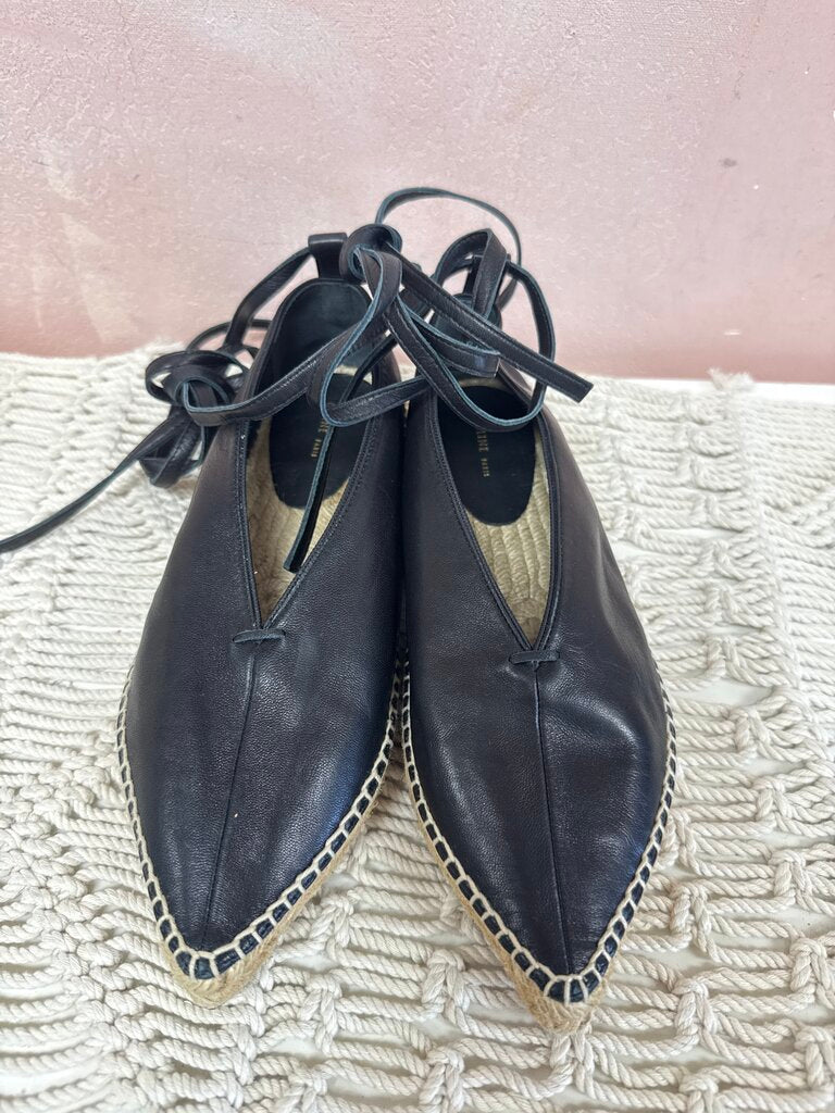 Celine Black Pointy Toe Espadrille w/Box