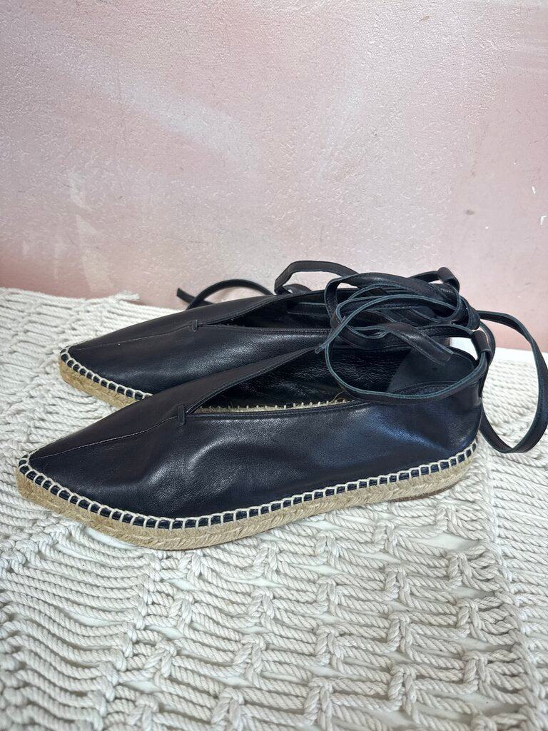 Celine Black Pointy Toe Espadrille w/Box