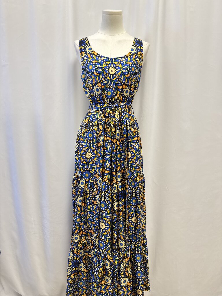 La DoubleJ Cobalt Printed Belted Dress