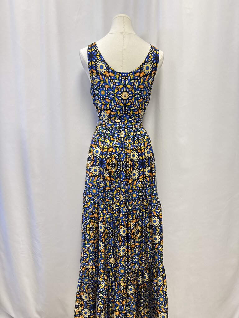La DoubleJ Cobalt Printed Belted Dress