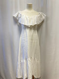 Reformation White Linen Off the Shoulder Maxi Dress