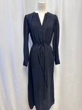 Velvet Black Guaze Belted Maxi Dress