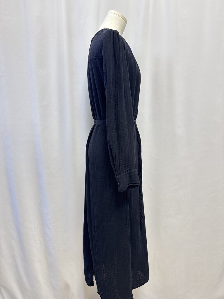 Velvet Black Guaze Belted Maxi Dress