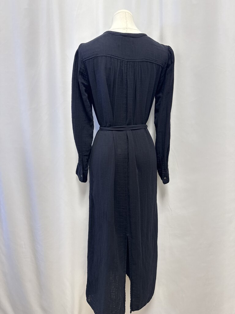Velvet Black Guaze Belted Maxi Dress