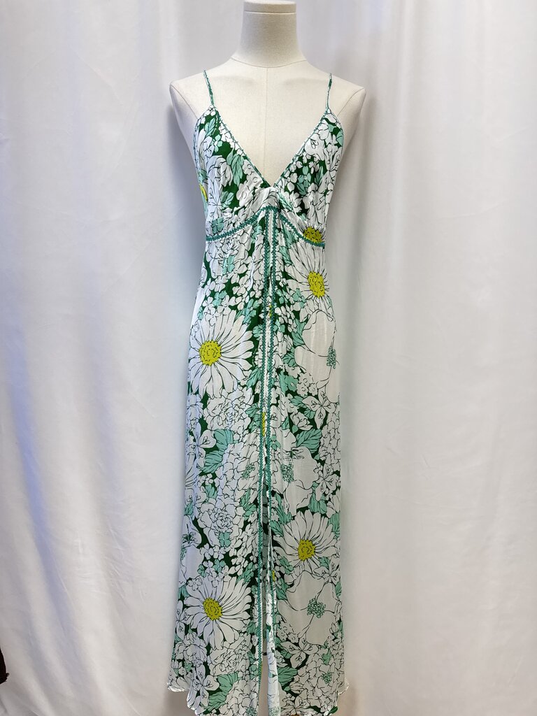 Poupette St Barth Green Floral Sundress NWT