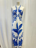 Farm Rio Blue and White Floral Halter Dress
